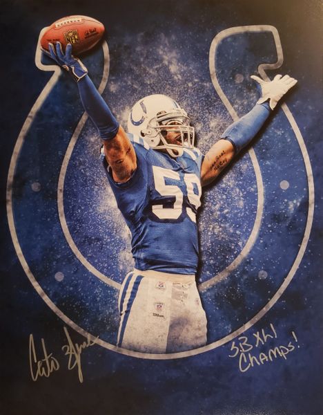 Cato June autograph 11x14, Indianapolis Colts, SB XLI Champs