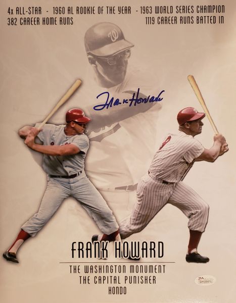 Frank Howard autograph custom 11x14, Washington Senators, JSA