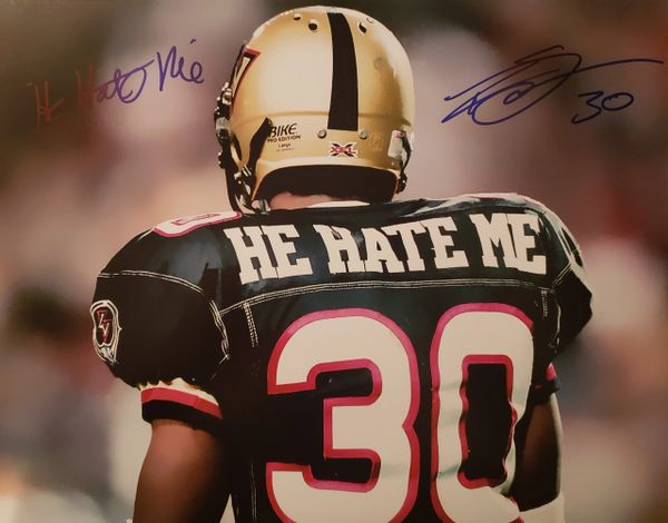 Rod Smart autograph 11x14 XFL, "He Hate Me"