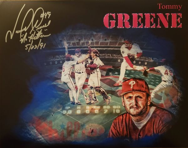 Tommy Greene autograph 11x14, Philadelphia Phillies, No Hitter inscription