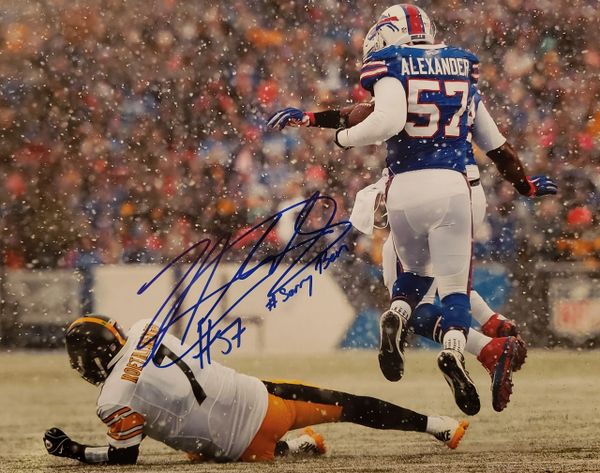 Lorenzo Alexander autograph 11x14, Buffalo Bills, #Sorry Ben