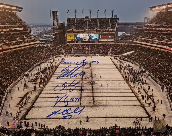Celek/Curry/Boykin/Mathis/B. Logan autograph 11x14, Philadelphia Eagles, Lincoln Financial Field