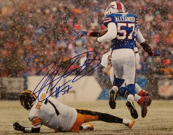 Lorenzo Alexander autograph 11x14, Buffalo Bills, over Big Ben