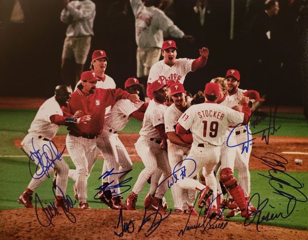 '93 Phillies autograph 11x14, Philadelphia Phillies, 9 autos!
