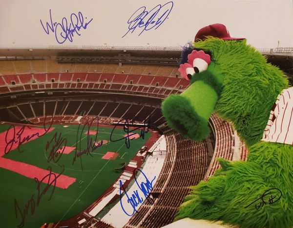 '93 Phillies autograph Phanatic 11x14, Philadelphia Phillies, 9 autos!