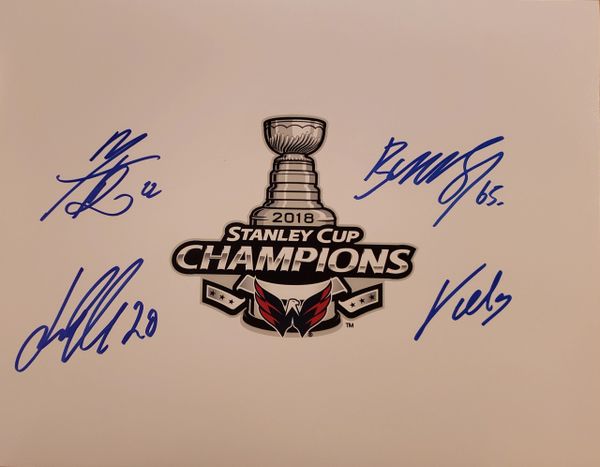 Washington Capitals autograph 11x14, Stanley Cup Champs, 4 autos!