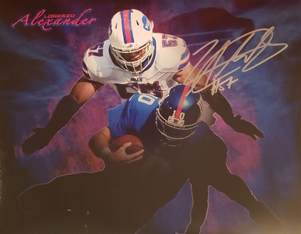 Lorenzo Alexander autograph custom 11x14, Buffalo Bills
