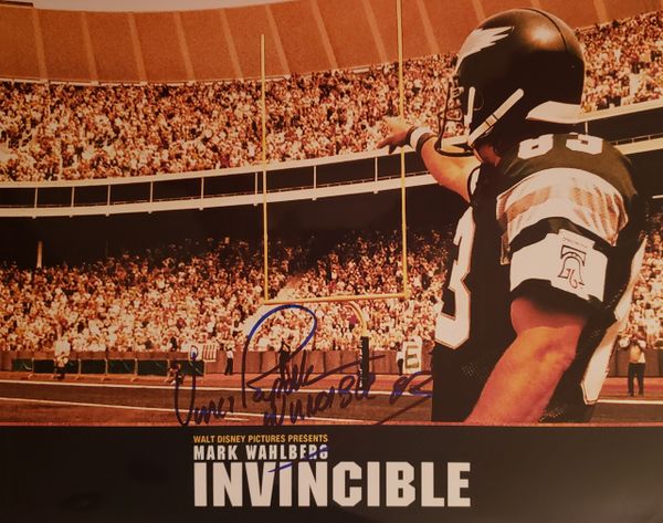 Vince Papale autograph 11x14, Philadelphia Eagles, Invincible inscription
