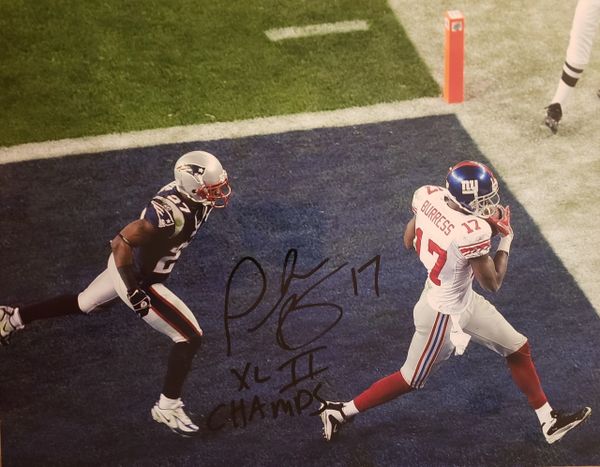 Plaxico Burress autograph 11x14, New York Giants, XLII Champs