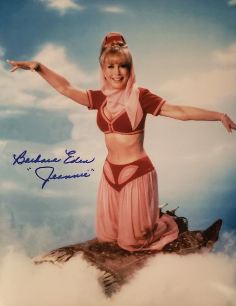 Barbara Eden autograph 11x14, I Dream of Jeannie, character name inscription