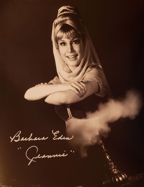 Barbara Eden autograph 11x14, I Dream of Jeannie, Jeannie inscription