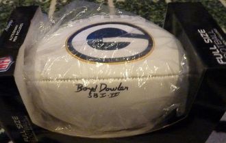 Boyd Dowler autograph FS w/panel football, Green Bay Packers