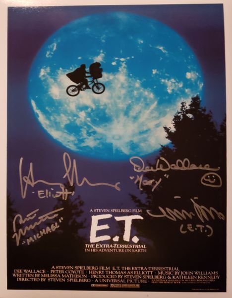 MacNaughton/Wallace/Thomas/DeMeritt autograph 11x14, E.T.