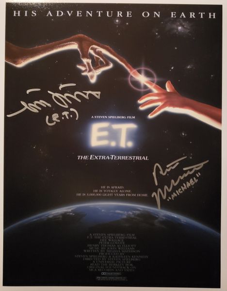 Robert MacNaughton & Matthew DeMeritt autograph 11x14, E.T.