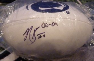 NaVorro Bowman autograph FS w/panel football, Penn State, w/insc
