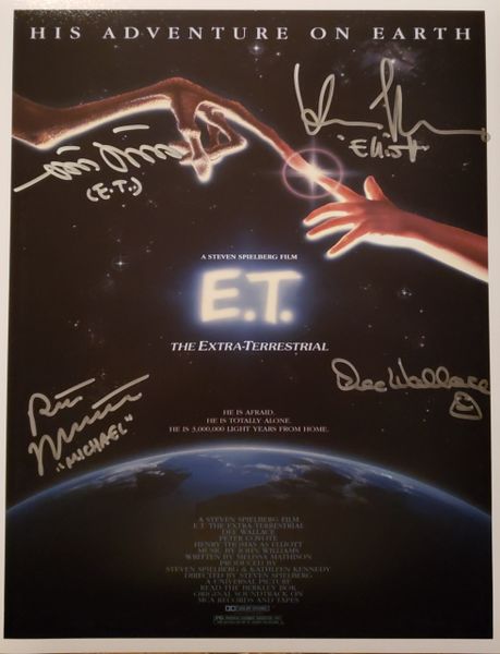 Thomas/MacNaughton/Wallace/DeMeritt autograph 11x14, E.T