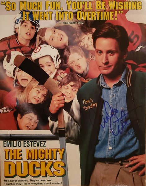 Emilio Estevez autograph 11x14, The Mighty Ducks