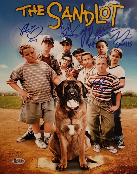 Adams/DiMattia/Obedzinski/York/Leopardi/Guiry autograph 11x14, The Sandlot