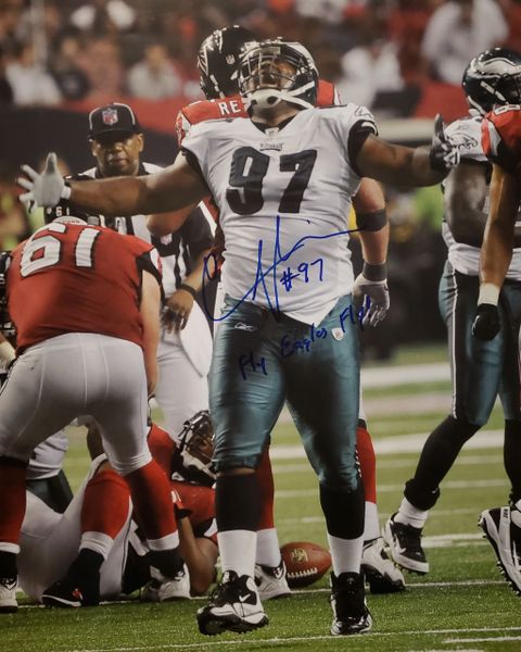 Cullen Jenkins autograph 16x20, Philadelphia Eagles, Fly Eagles Fly