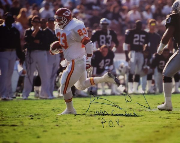 Barry Word autograph 16x20, Kansas City Chiefs, 1990 Comeback POY