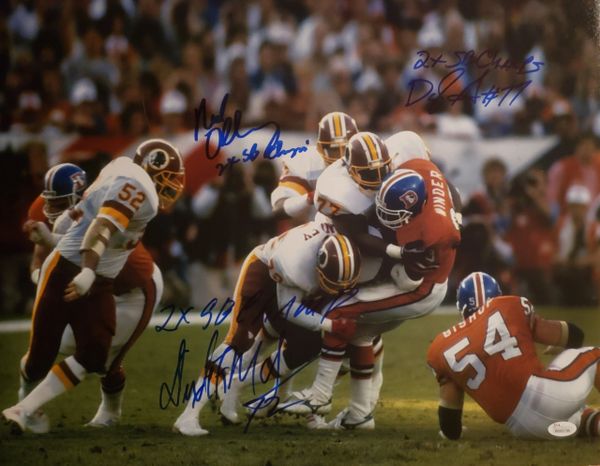 Manley/Olkewicz/Grant autograph 16x20, Washington Redskins, JSA