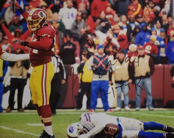 Preston Smith autograph 16x20, Washington Redskins, HTTR