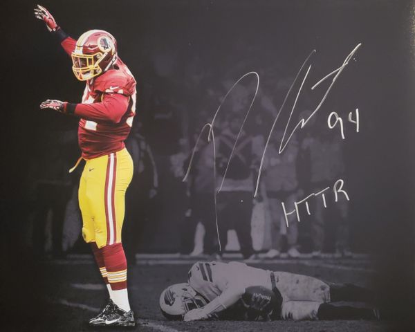 Preston Smith autograph custom 16x20, Washington Redskins, HTTR