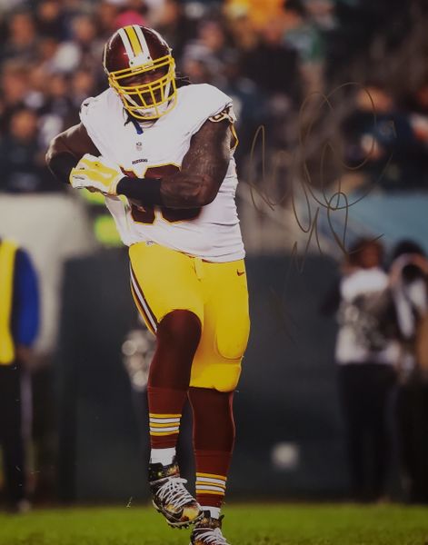 Ricky Jean-Francois autograph 16x20, Washington Redskins, HTTR
