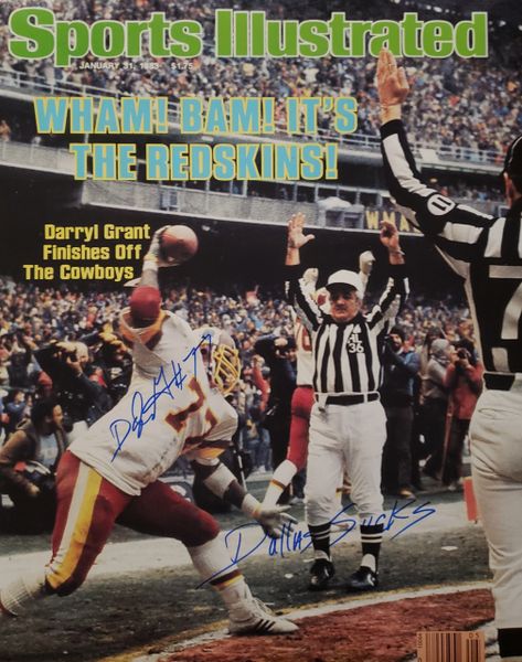 Darryl Grant autograph 16x20, Washington Redskins, Dallas Sucks