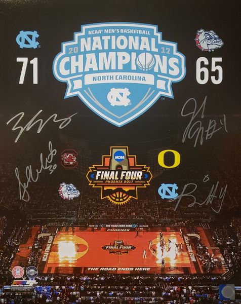 Meeks/Hicks/White/Britt autograph 16x20, UNC Tar Heels, National Champs