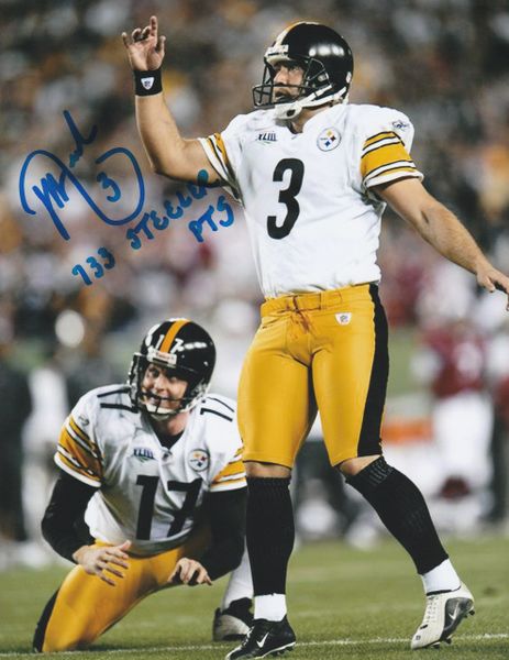 Jeff Reed autograph 8x10, Pittsburgh Steelers, 733 Steelers Pts inscription