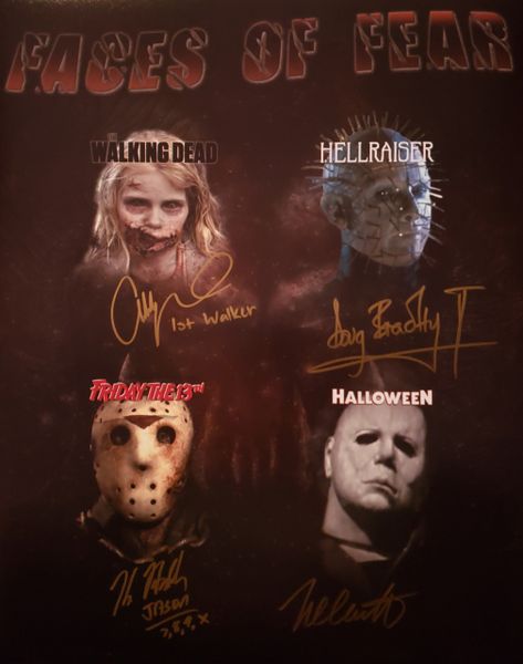 Miller/Bradley/Hodder/Castle autograph custom 16x20, Faces of Fear