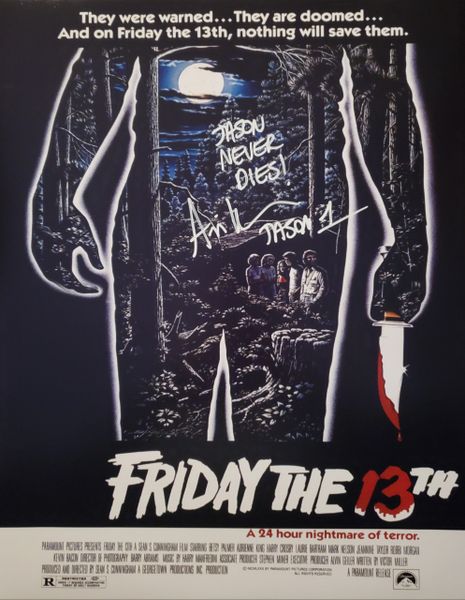 Ari Lehman autograph 16x20, Friday the 13th, Jason Never Dies!