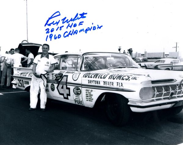 Rex White autograph 8x10, Nascar, with 2 inscriptions