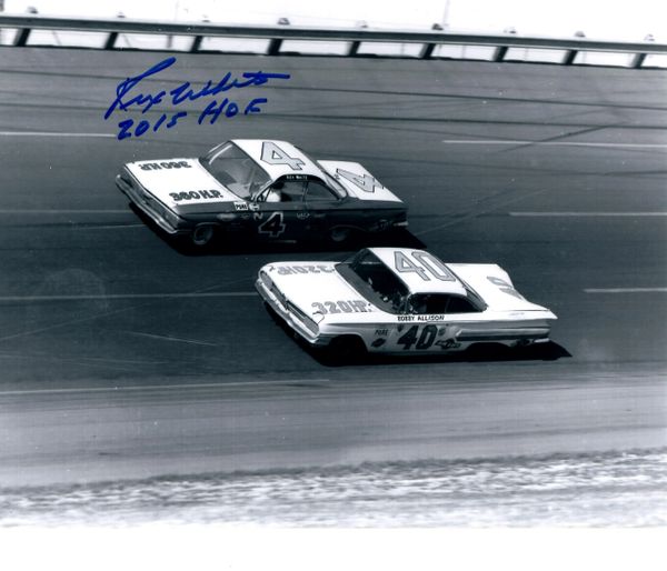 Rex White autograph 8x10, Nascar, Inscription/ HOF 15