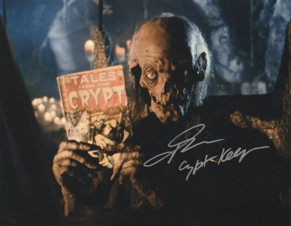 John Kassir autograph 8x10, Tales From The Crypt, Crypt Keeper inscription