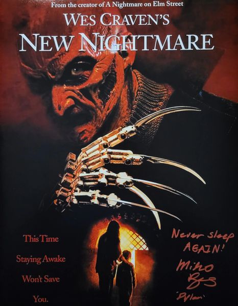Miko Hughes autograph 11x14, Wes Craven's New Nightmare, two inscriptions