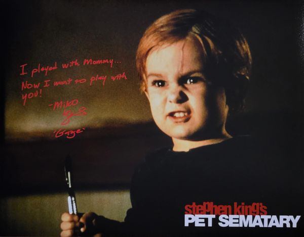 Miko Hughes autograph 11x14, Pet Sematary, Gage, COOL QUOTE!