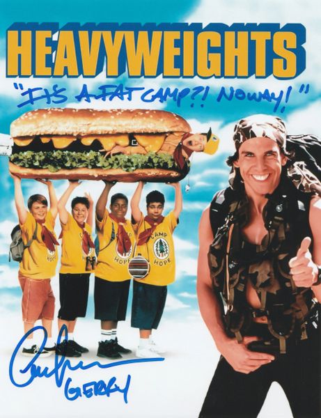 Aaron Schwartz autograph 8x10, Disney's Heavyweights, Fat Camp inscription