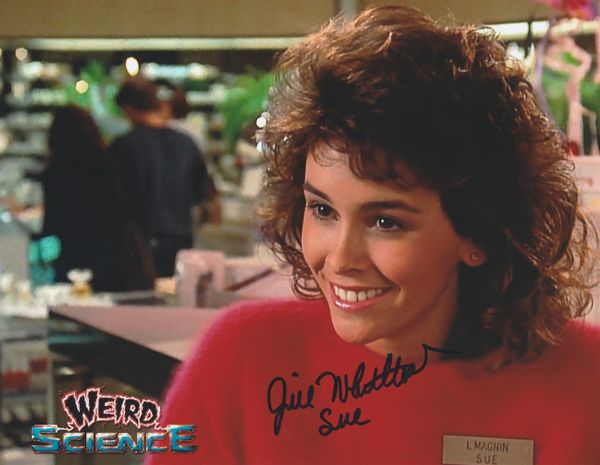 Jill Whitlow autograph 8x10, Weird Science movie, Sue inscription