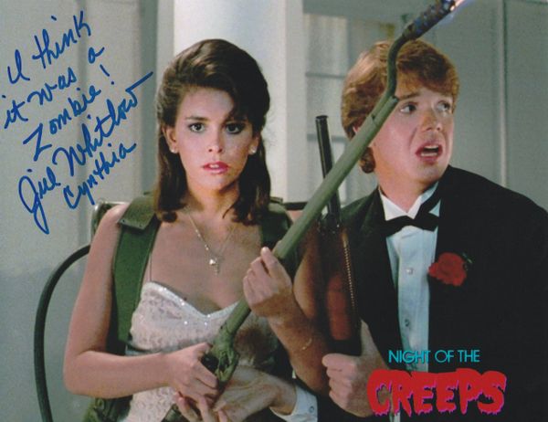 Jill Whitlow autograph 8x10, Night of the Creeps, cool inscriptions