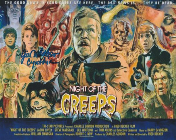 Jill Whitlow autograph 8x10, Night of the Creeps movie, Cynthia