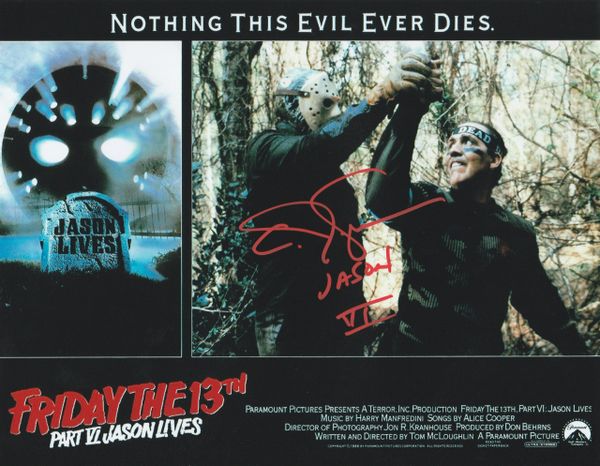 CJ Graham autograph 8x10, Friday the 13th Part VI Jason Lives, Jason VI