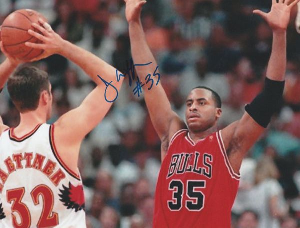 Jason Caffey autograph 8x10, Chicago Bulls