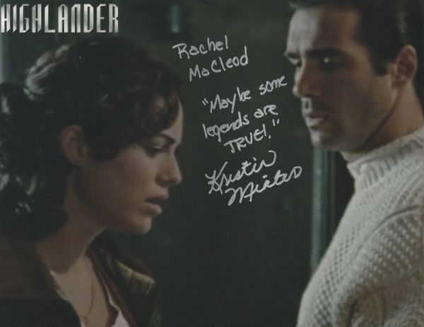 Kristin Minter autograph 8x10, Highlander, Rachel McCleod, cool quote