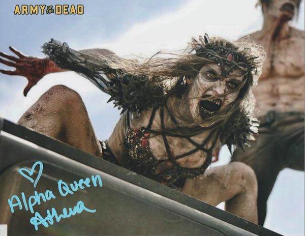 Athena Perample autograph 8x10, Army of the Dead, Alpha Queen