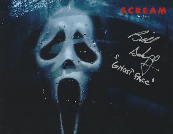 Bill Scharpf autograph 8x10, Scream TV Series, Ghost Face inscription