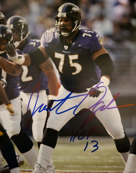 Jonathan Ogden autograph 8x10, Baltimore Ravens, HOF 13