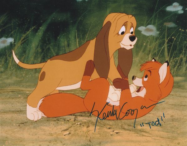 Keith Coogan autograph 8x10, The Fox and the Hound, Tod inscription