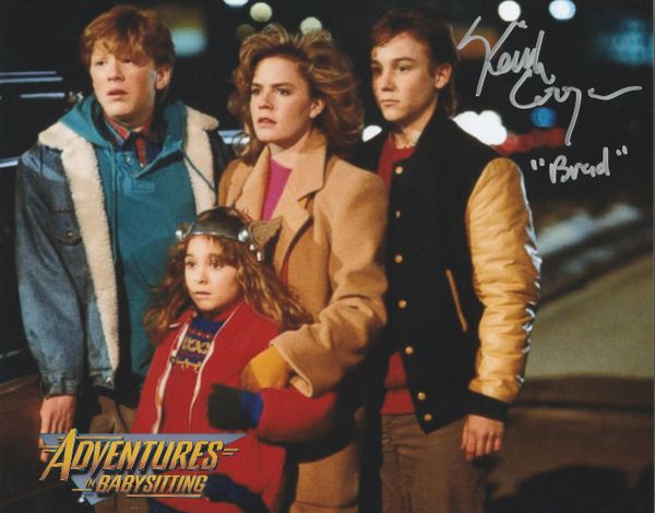 Keith Coogan autograph 8x10, Adventures In Babysitting, Brad inscription